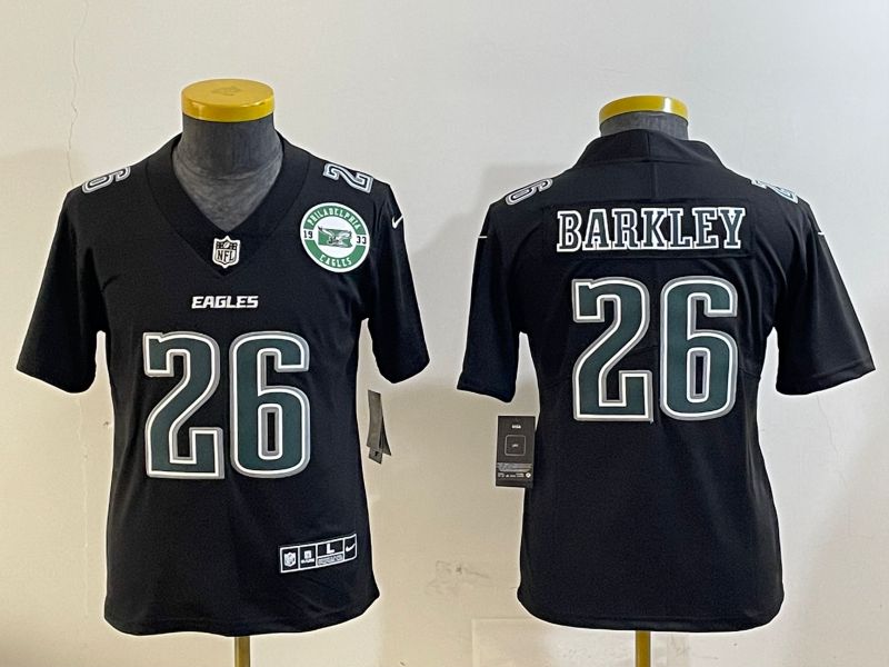 Youth Philadelphia Eagles #26 Barkley Black Fashion 2025 Nike Limited NFL Jersey style 7->washington commanders->NFL Jersey
